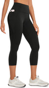 Womens Butterluxe Workout Capri Leggings with Pockets 21 Inches - High Waisted Gym Athletic Crop Yoga