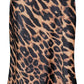 Women'S Side Slit a Line Satin Midi Skirt Elastic High Waisted Cheetah Leopard Print Silk Long Skirts for Women
