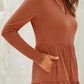 Women'S Long Sleeve Fall Dresses 2025 Fashion V Neck Casual Loose Ruffle Flowy a Line Tiered Midi Dress