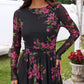 Women'S Long Sleeve Fall Wedding Guest Dress 2025 Crewneck Floral Flowy Mesh Cocktail Maxi Dresses