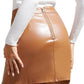 Womens Fuax Leather Skirt High Waisted Bodycon Pencil Mini Skirts with Shorts