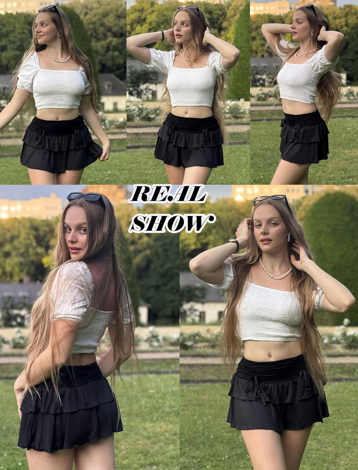 Women'S Mini Skirt High Waisted Layered Ruffle Skirts Tiered Short Skirt Lingerie Y2K