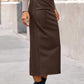 Skirts for Women Trendy Fall 2025 Elastic Waist Ruched Bodycon Slit Pencil Midi Leather Skirt Bussiness Casual