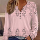 Fall Tops for Women Long Sleeve Button up Shirts Floral Tunics V Neck Pullover Blouse