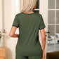 Pajama Set for Women 2 Piece Lounge Set Short Sleeve Tops and Shorts Soft Sleepwear, Chest Pocket