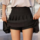 Womens Girl High Waisted Pleated Tennis Skirt School A-Line Skater Skirts with Lining Shorts
