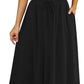 Women'S Flowy Maxi Skirt Summer Pleated High Waisted Casual Long Skirts with Pockets