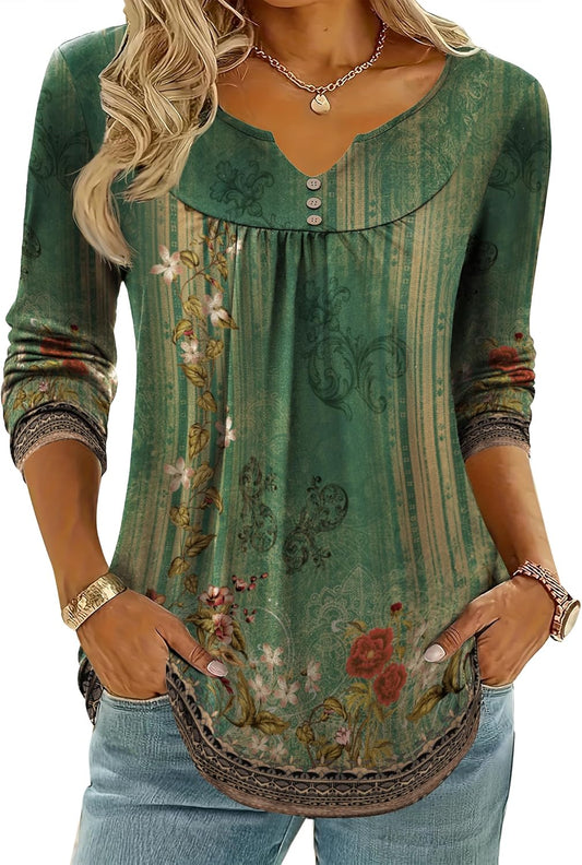 Womens Tops Long Sleeve Shirts 2025 V Neck Fall Blouses Dressy Casual Fashion Winter Work Tunic