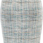 Women'S Tweed Pencil Skirt Knee Length High Waisted Skirts with Slit Elegant Skirts with Belt