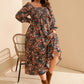 Women'S plus Size Fall Dress Long Sleeve Square Neck Floral Print Smocked a Line Boho Flowy Maxi Dresses with Pockets