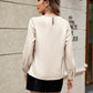 Womens Dressy Business Casual Blouse Pleated Long Sleeve Tops Satin Silk Work Shirt Fall Outfits 2025