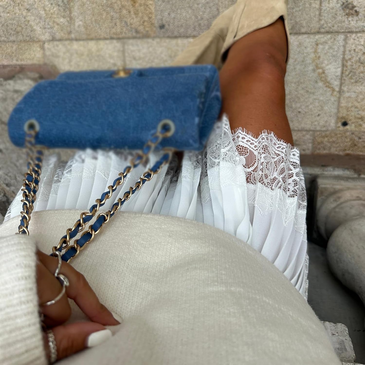 Lace Slip Skirts for Women Y2K Low Waist Lace Pleated Ruffle Hem Short Skirts Layered Flowy Underskirt Streetwear