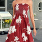 Summer Dresses for Women Beach Cover Ups Strapless Boho Floral Print Sundress