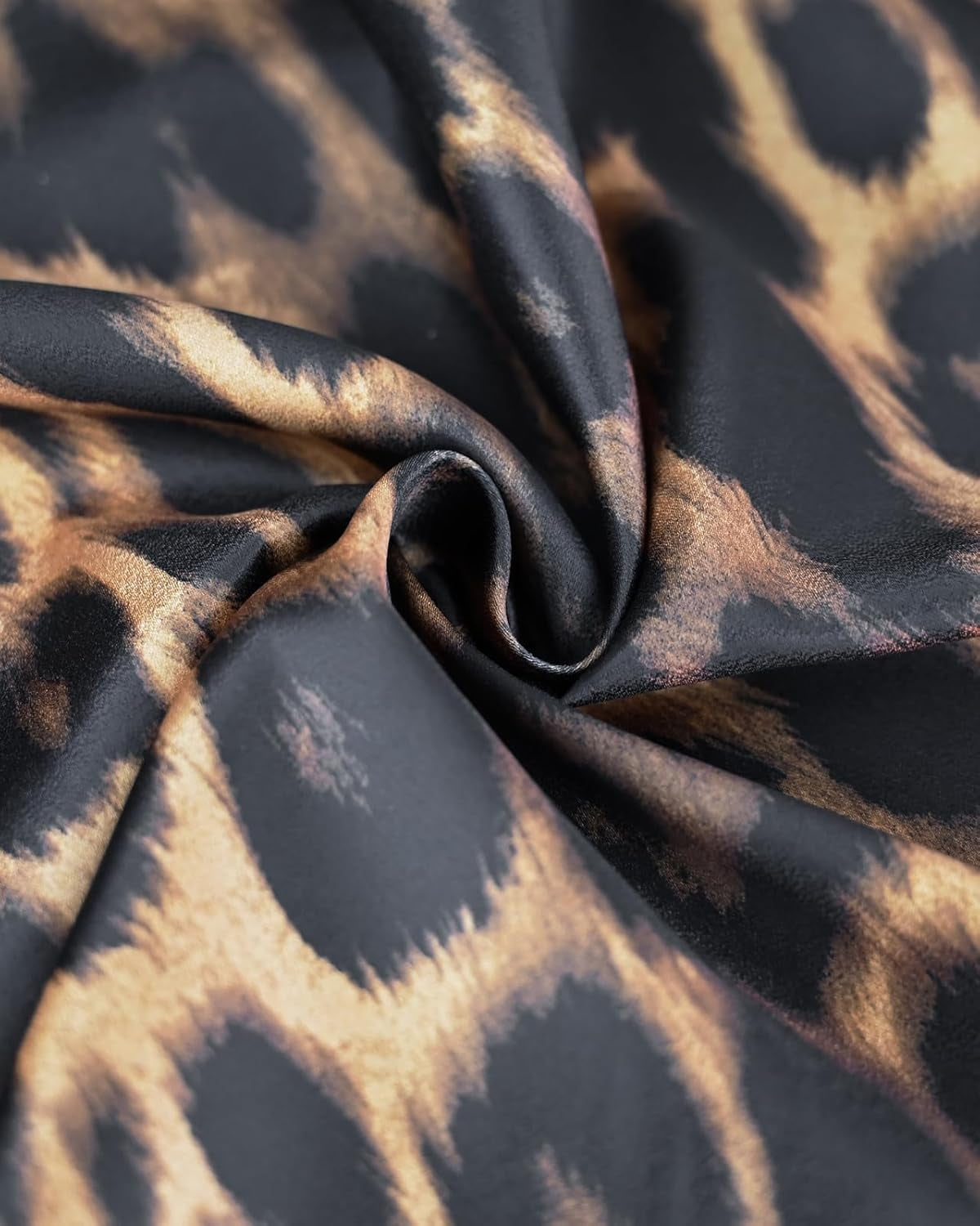 Women'S Silk Satin Midi Skirt Elastic High Waisted A-Line Cheetah Print Leopard Long Skirts for Women Trendy