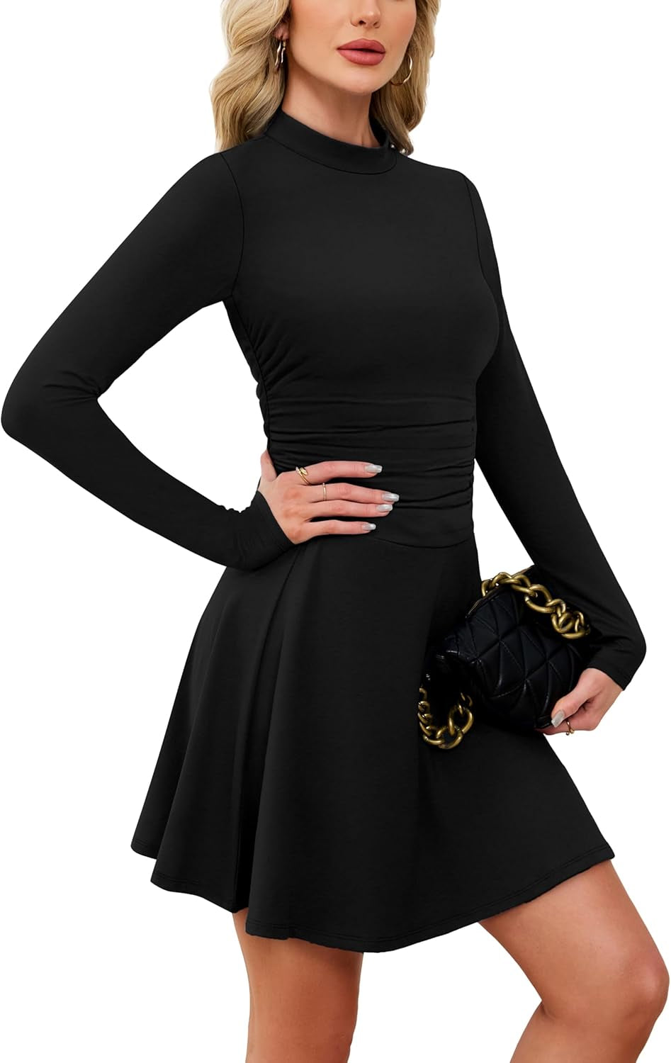 Long Sleeve Dress Fall Homecoming Formal Party Club Mini Dresses Date Outfits