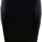 Women'S Faux Leather Pencil Skirt, High Waist Midi Length with Double Zipper