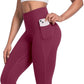 4 Packs Yoga Leggings with Pockets for Women, Soft High Waisted Tummy Control Workout Pants