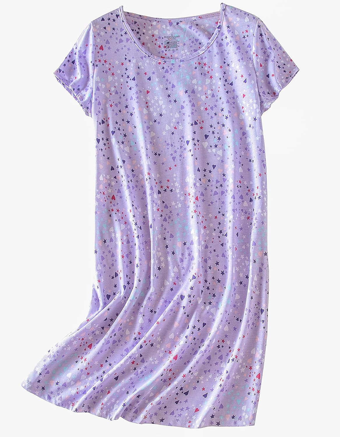 3 Pack Women'S Cotton Nightgown Sleepwear Short Sleeves Nightshirt Fun Print Sleepdress Loose Comfy Sleepshirts