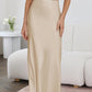 Women'S Satin High Waisted Maxi Skirts Hidden Elasticized Waistband a Line Long Skirt