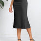 Women'S Stretch Office Fishtail Pencil Skirt High Waist Bodycon Midi Skirt with Slit