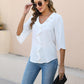 Womens Dressy Casual Blouses 3/4 Sleeve V Neck Ruffle Tops Business Ladies Summer Trendy Fashion Work Shirt