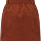 Women Paperbag High Waist Elastic Belted Corduroy Button Front with Pockets Short Mini Skirt