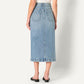 Women'S Low Stretch Regular-Fit High-Rise Long Jean Skirt