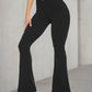 Black Flare Leggings for Women, Crossover Yoga Pants with Pockets Bootcut Flared Leggings