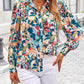 Women'S Floral Blouses Dressy Casual V Neck Button down Shirts Lantern Long Sleeve Boho Chiffon Fall Tops 2025