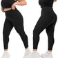 plus Size Leggings for Women, High Waisted Tummy Control Buttery Super Soft Black Yoga Pants for Workout Running