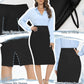 Women'S Office Work Pencil Skirt Stretch High Waist below Knee Bodycon for Business Casual