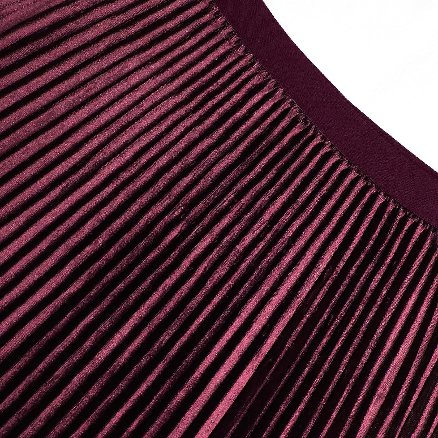 Women'S Pleated A-Line High Waist Swing Flare Midi Skirt