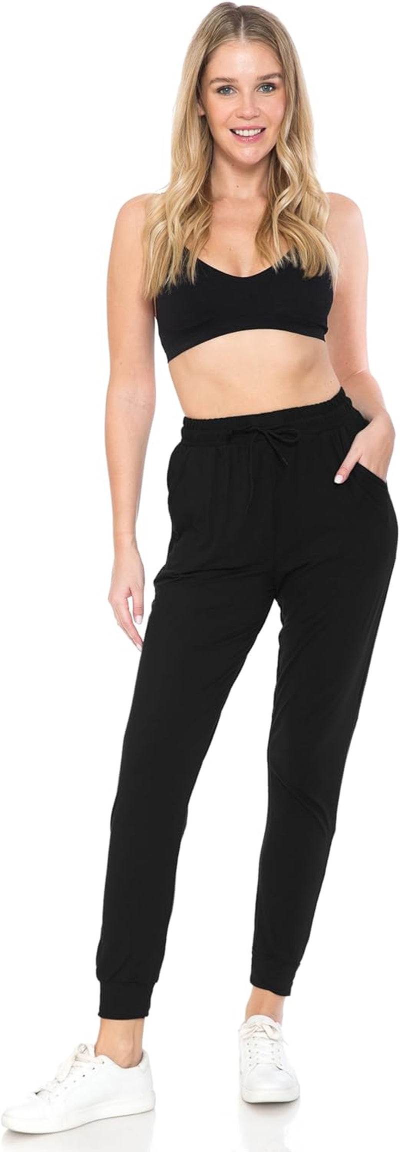Women'S Jogger Track Cuff Sweatpants with Pockets for Yoga, Workout