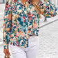Women'S Floral Blouses Dressy Casual V Neck Button down Shirts Lantern Long Sleeve Boho Chiffon Fall Tops 2025
