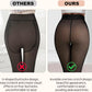 2025 One-Seam Fleece Lined Tights More Warmth Fake Translucent Pantyhose High Waist Thermal Legging Women