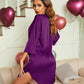 Satin Nightgowns for Women Silk Sleepwear Button down Sleepshirt 3/4 Sleeve V-Neck Nightshirts with Pockets