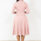 Casual Dresses for Women Semi Formal Fit and Flare 3/4 Sleeve A-Line Church Work Dress with Pockets