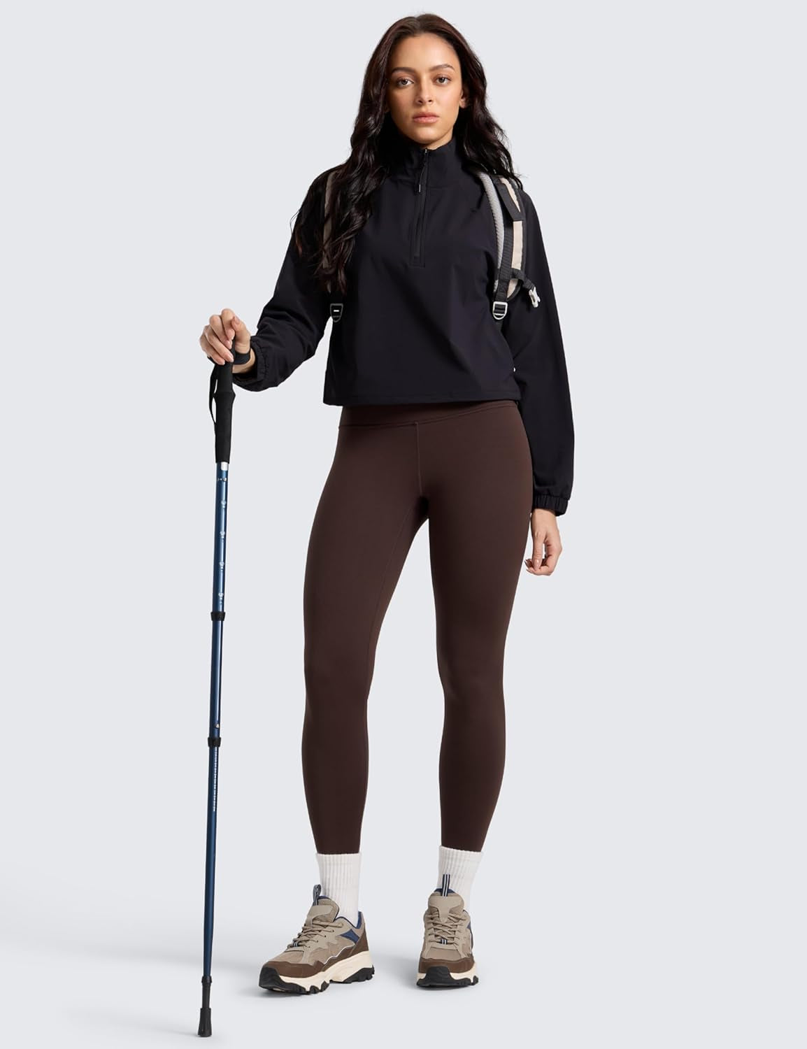 Womens Fleece Lined Leggings 25'' Matte - Casual Lounge Workout Yoga Thermal High Waisted Pants Winter Warm