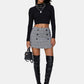 Womens Fall Plaid Bodycon Mini Skirts High Elastic Wasit Short Skirt Trendy Winter Sexy Y2K Fashion Outfit