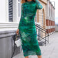 Women'S Long Sleeve Fall Wedding Guest Dress 2025 Bodycon Floral Mesh Ruched Cocktail Maxi Dresses