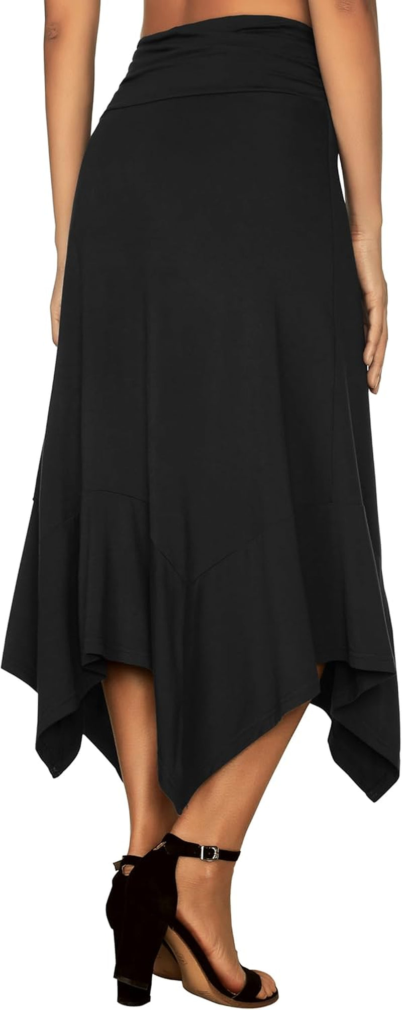 Women'S Flowy Handkerchief Hemline Midi Skirt