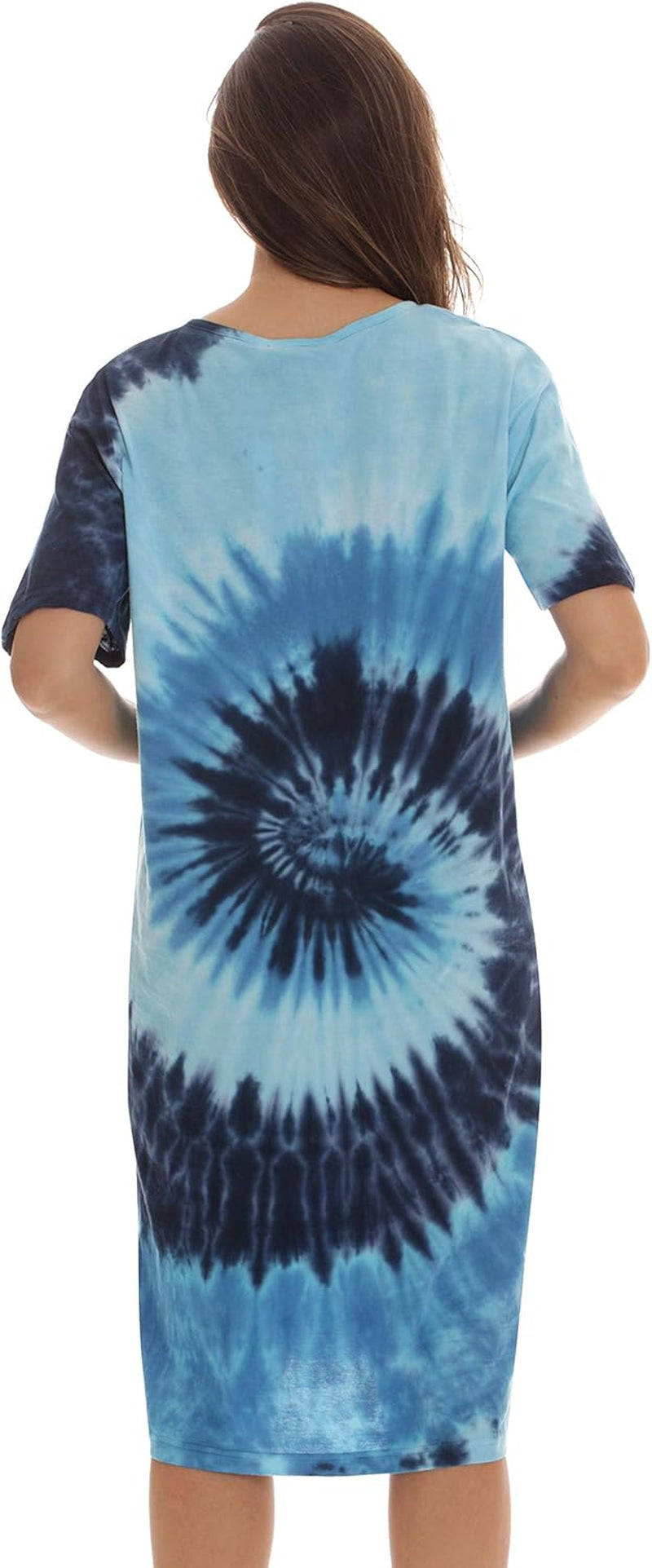 Short Sleeve Tie Dye Nightgown for Women