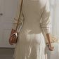 Fall Wedding Guest Dresses for Women 2025 Trendy V Neck Knit a Line Long Sleeve Dress Sweater Dress