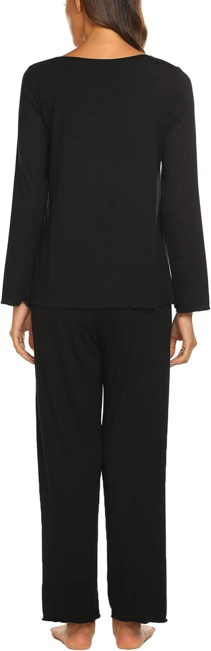 Womens Pajama Sets 2 Piece Lounge Set Fall Winter Pajamas Long Sleeve Pjs Top and Pants Soft Pj Sets Loose Sleepwear