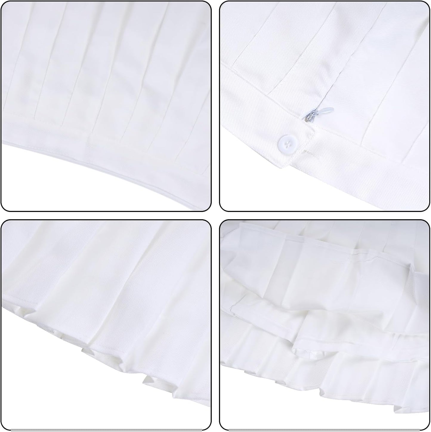 Womens Girl High Waisted Pleated Skirt A-Line Mini Skirt School Uniform Skater Tennis Skirts with Lining Shorts