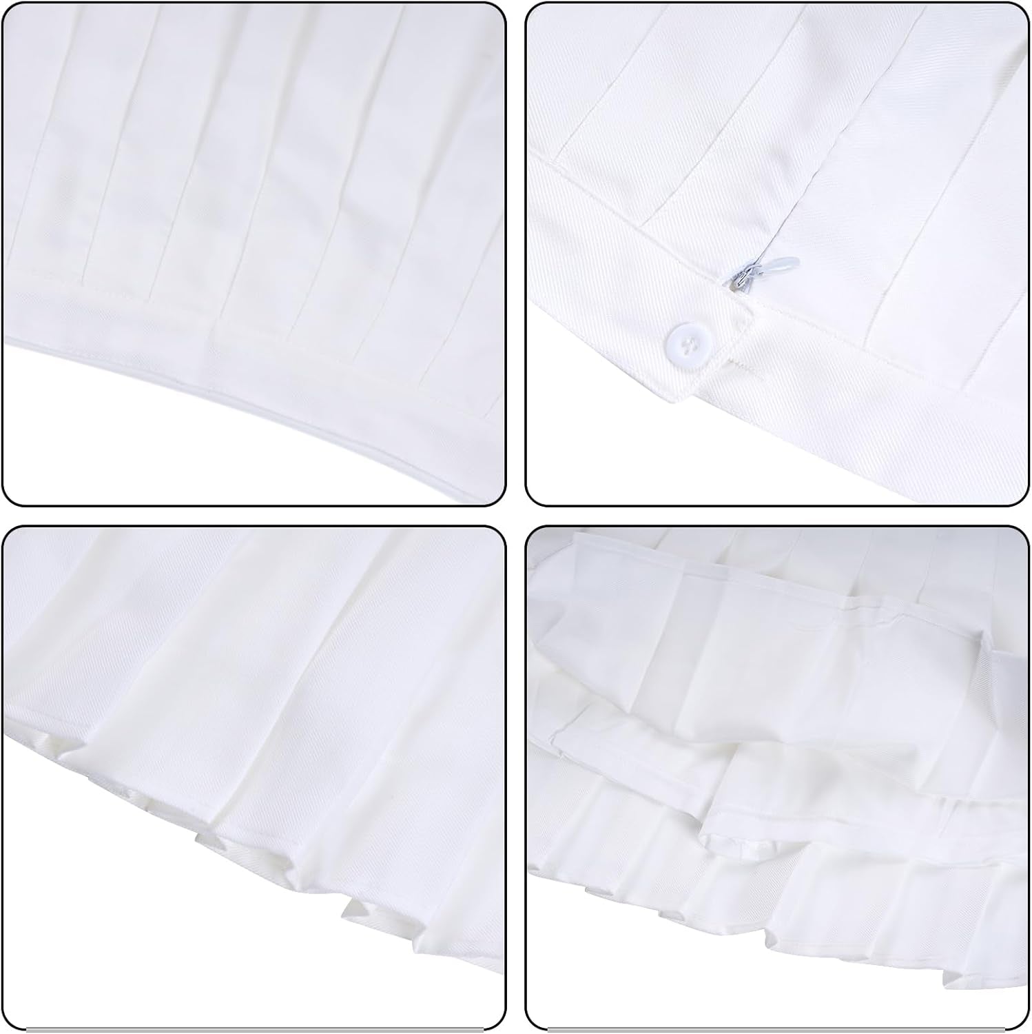 Womens Girl High Waisted Pleated Skirt A-Line Mini Skirt School Uniform Skater Tennis Skirts with Lining Shorts