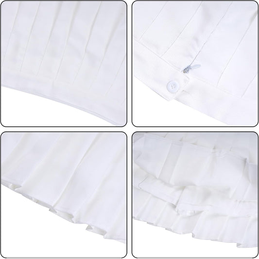 Womens Girl High Waisted Pleated Skirt A-Line Mini Skirt School Uniform Skater Tennis Skirts with Lining Shorts
