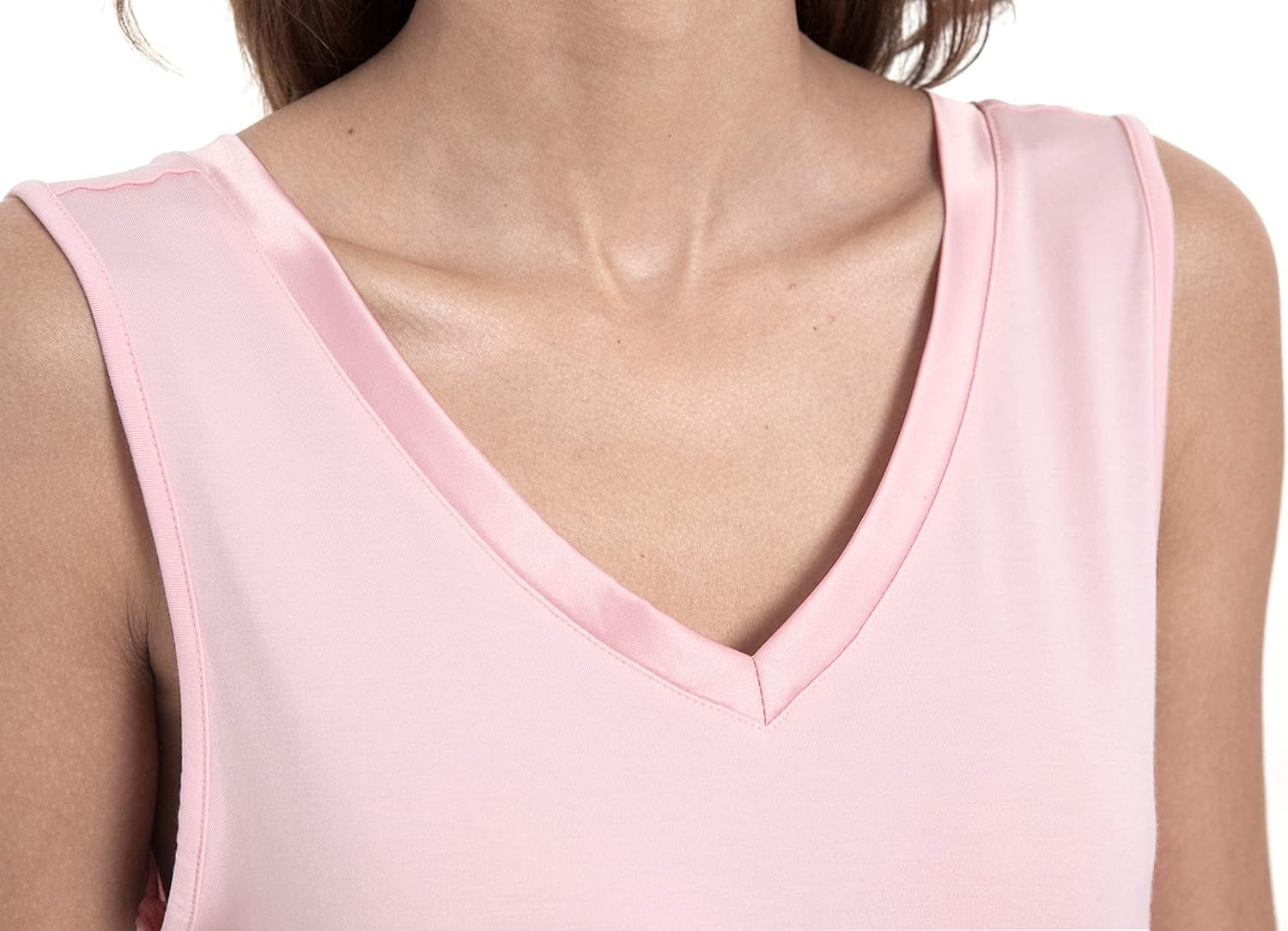 Womens Bamboo-Derived Viscose Nightgowns Soft Sleeveless V Neck Nightdress Lightweight Sleep Shirt S-4XP