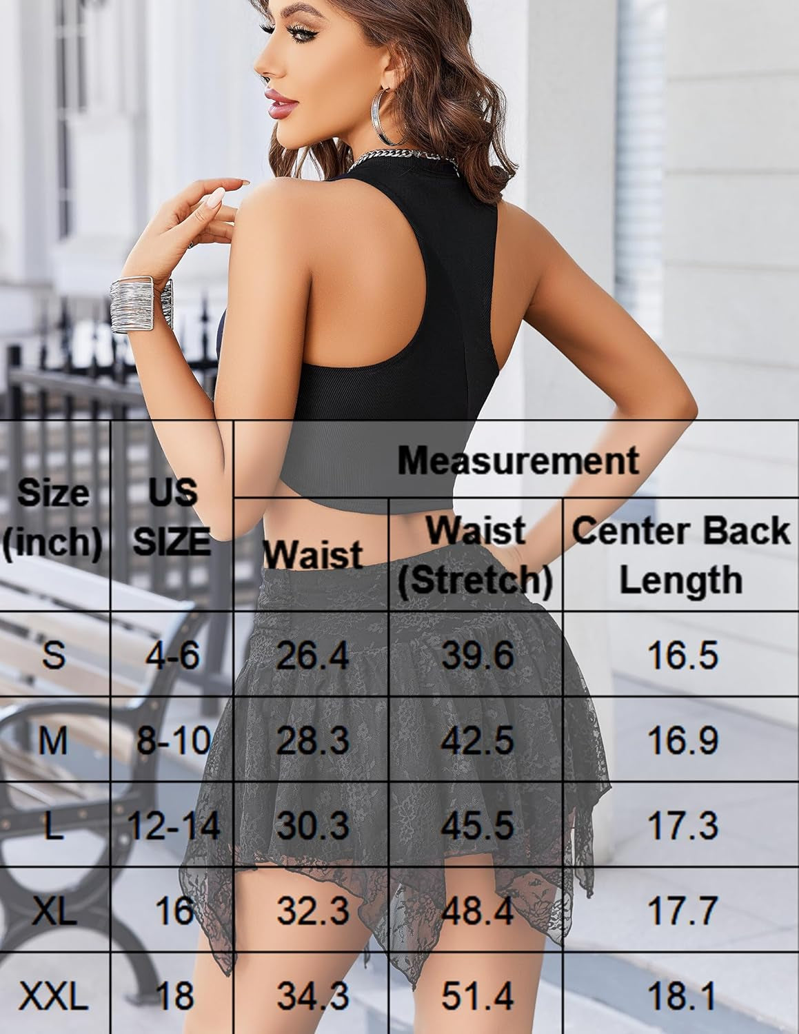 Lace Mini Skirts for Women Flowy Skirt Y2K Layered Asymmetrical Short Skirt