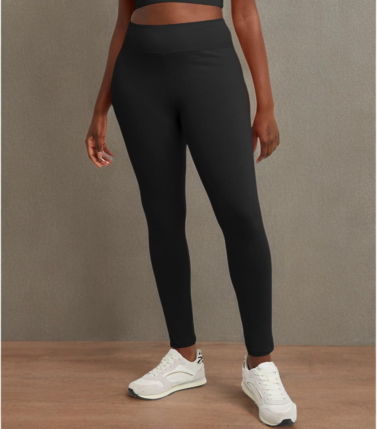 Women'S Leggings, Ankle-Length Leggings for Women, Stretch Cotton-Spandex Leggings, High Waist, 27"